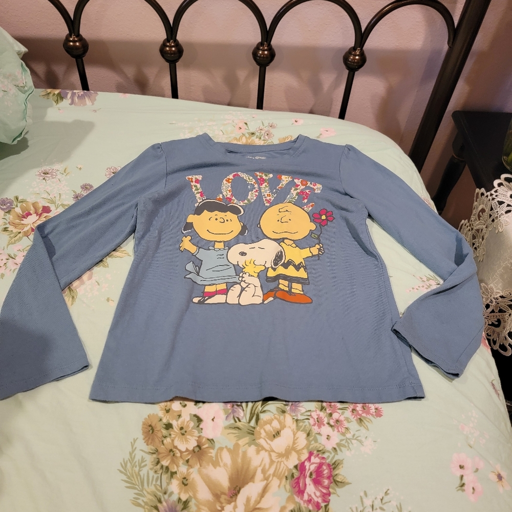 Peanuts Blue Long Sleeve Charlie Brown Shirt